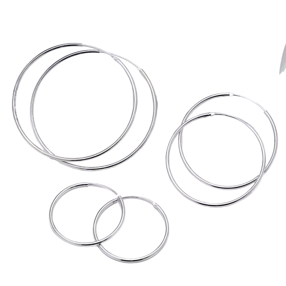 Valentina Hoops Earrings – 925 Sterling Silver, Rhodium Plated