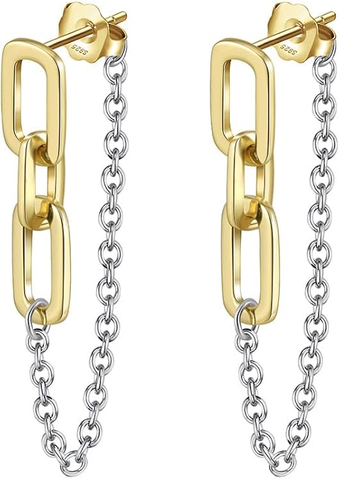 Della Earrings – 925 Sterling Silver, 14k Gold & Rhodium Plated
