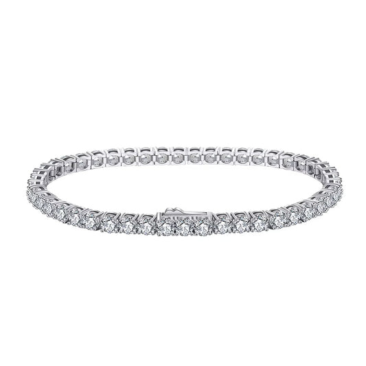 Dara Tennis Bracelet – 925 Sterling Silver, Rhodium Plated with 4A Cubic Zirconia (3mm)