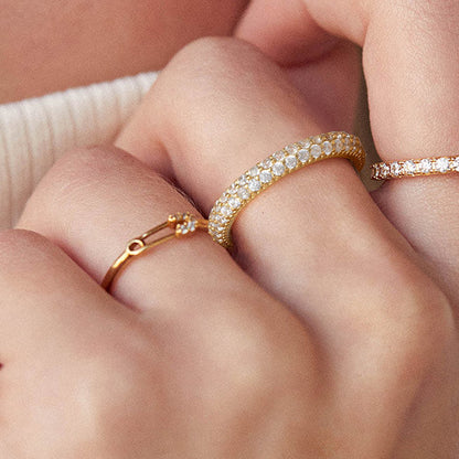 Naira Ring – 925 Sterling Silver, 14k Gold or Rhodium Plated with 4A Clear Cubic Zirconia