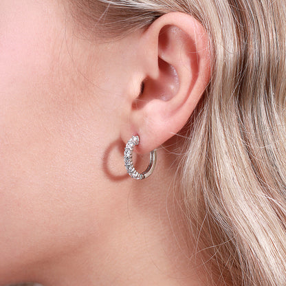 Liora Earrings – 925 Sterling Silver, 14k Gold or Rhodium Plated with 4A Clear Cubic Zirconia (17mm)