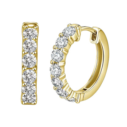 Liora Earrings – 925 Sterling Silver, 14k Gold or Rhodium Plated with 4A Clear Cubic Zirconia (17mm)