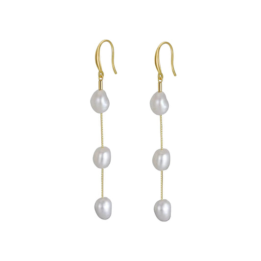 Serina Earrings – 925 Sterling Silver, 14k Gold or Rhodium Plated with Freshwater Pearl