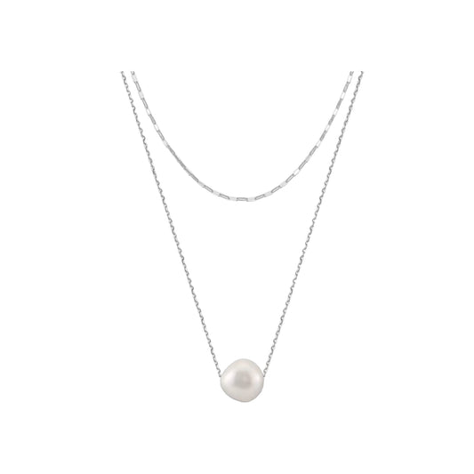 Perla Necklace – 925 Sterling Silver, 14k Gold or Rhodium Plated with Freshwater Pearl
