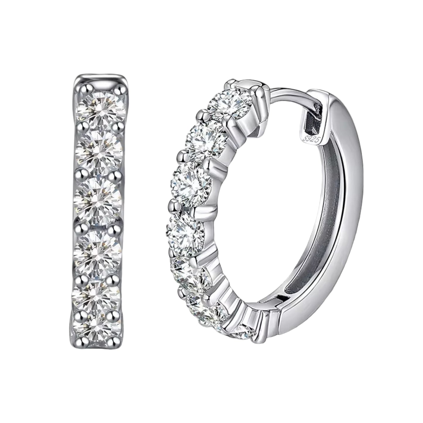 Liora Earrings – 925 Sterling Silver, 14k Gold or Rhodium Plated with 4A Clear Cubic Zirconia (17mm)