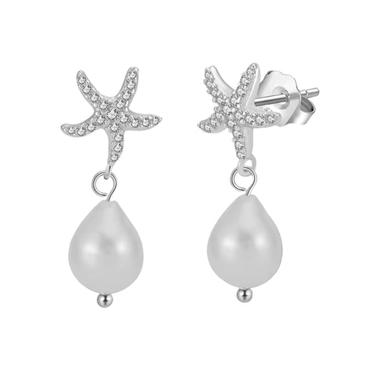Raina Earrings – 925 Sterling Silver, 14k Gold or Rhodium Plated with Freshwater Pearl