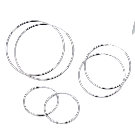 Valentina Hoops Earrings – 925 Sterling Silver, Rhodium Plated